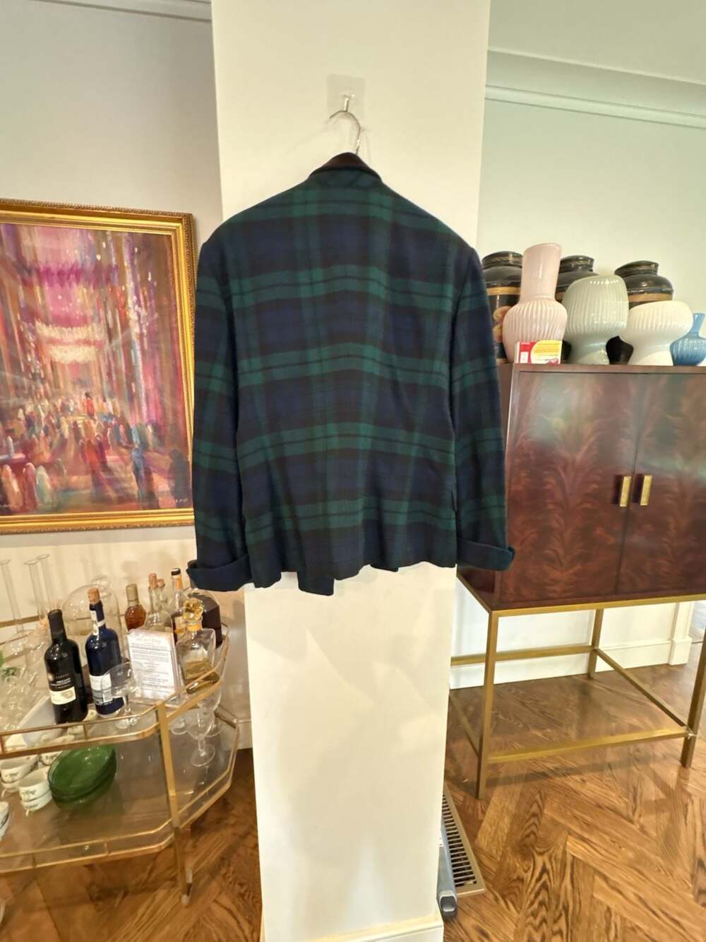 Vintage Ralph Lauren Plaid Double Breasted Blazer Velvet Collar & vest size M /8 - Picture 6 of 13